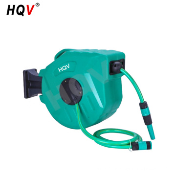 A18 PP plastic auto rewind swivel garden water hose reel with quick connector